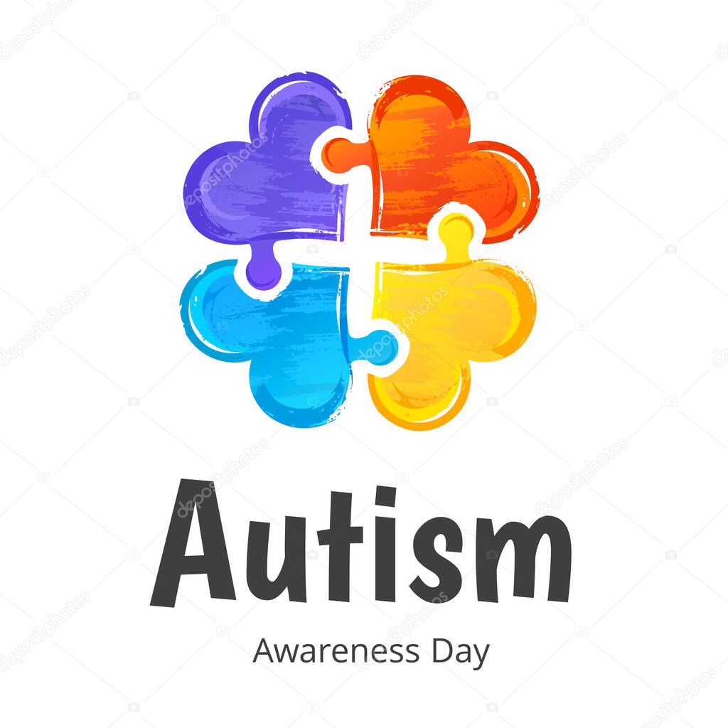 Autism Awareness Day. Illustration on white background