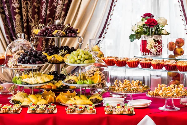 Sweet table. Catering food. Buffet table. A fine buffet.