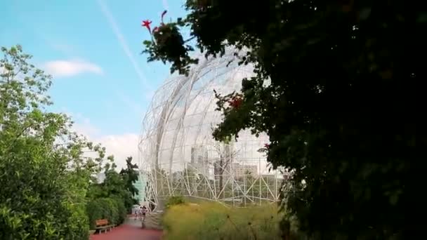 VALENCIA, SPAGNA - 16 SETTEMBRE 2018 - Veduta dell'Acquario Oceanografico. Zone umide - Aviary. Città oceanografica delle Arti e delle Scienze — Video Stock