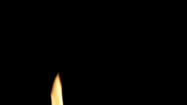 Fire slow motion. yellow-white fiery tongue. Cozy warm pleasant background — Stock Video