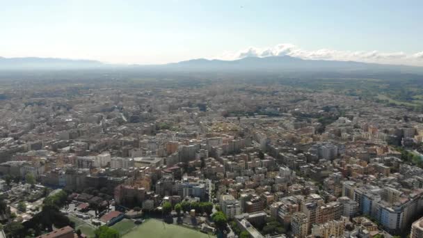 View from the height of the houses and infrastructure of Rome in Italy. — Stock Video