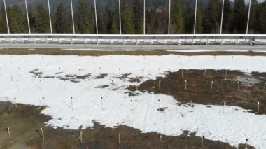 Biatlon. Biatlon sırasında çekim için hedeflerin Panoraması. Hedeflerin numaralandırma