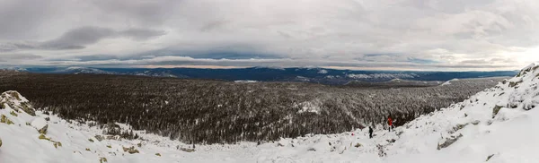 Montée Hivernale Montagne Zigalga République Bachkortostan — Photo