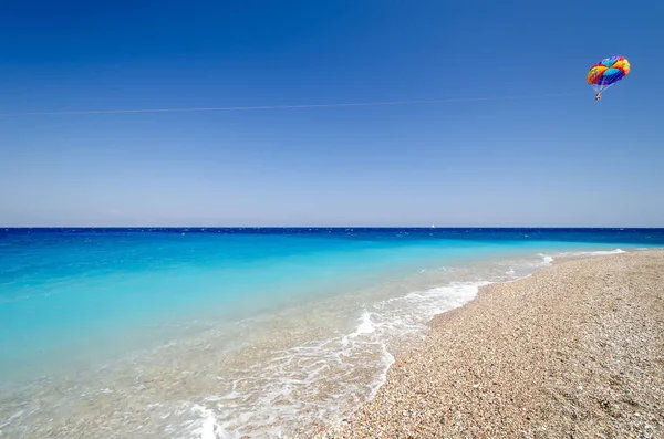 View Akti Miaouli Beach Rhodes Town Greece — Stock Photo, Image