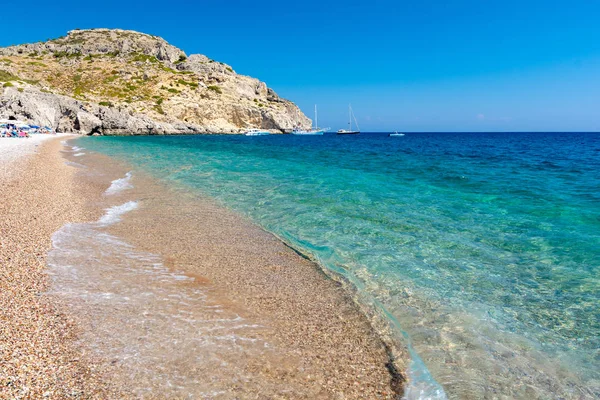 Vista Sobre Praia Afandou Ilha Rodes Grécia — Fotografia de Stock