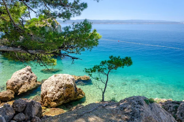 Kristallklara Vattnet Adriatiska Havet Brela Makarska Rivieran Dalmatien Kroatien — Stockfoto