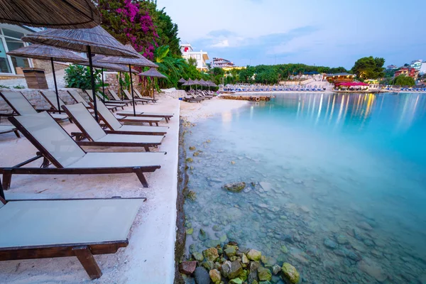 Paradise Beach Ksamil Dusk Albania — Stock Photo, Image