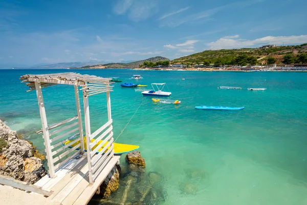 Incrível Mar Azul Ksamil Albânia — Fotografia de Stock