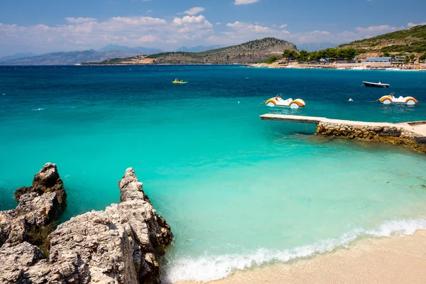 Дивовижний Пляж Ксамілі Півдні Албанії — стокове фото
