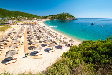beautiful Jale beach between Himare and Dhermi on albanian riviera, Albania clipart