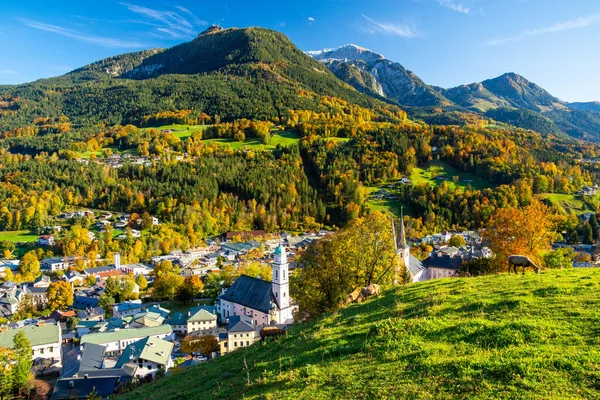Beautiful View Berchtesgaden Fall Bavarian Alps Germany — Stock Photo, Image
