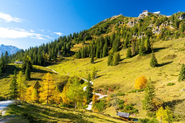 Pohled Horu Jenner Národním Parku Berchtesgaden Bavorských Alpách Během Podzimu — Stock fotografie