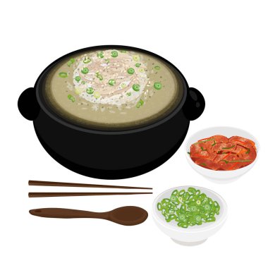 Vektör İllüstrasyon Logosu Kore Vaftiz Dak Gomtang 