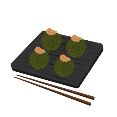 Vector Illustration Logo Clipart Gamtae Rice Balls with Pollack Roe