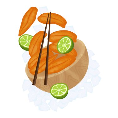 Vector Illustration Logosu Cliitation Levitation Orange havyarı ya da bir kâse üzerindeki deniz kestaneleri