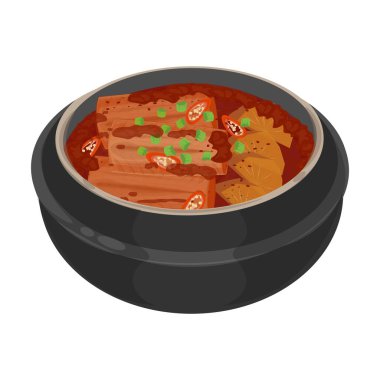 Vektör İllüstrasyon Logosu Kemerleri ya da Ttukbaegi üzerindeki Galchi Jorim