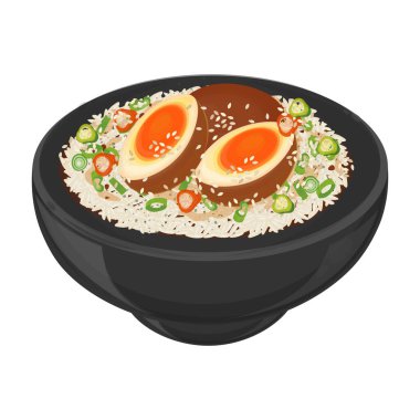 Vektör İllüstrasyon Logosu Tırmanış Parçası Mayak Gyeran veya Pirinçli Kore Salamura Yumurtası