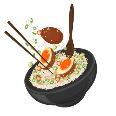 Vektör İllüstrasyon Logosu Tırmanış Havalandırma Koreli Mayak Gyeran ve pirinç 