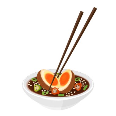 Vektör İllüstrasyon Logosu Clipart Mayak Gyeran Kore Yemeğini Yemeye Hazır