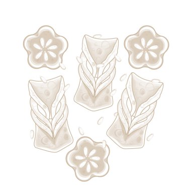 Vektör Illustration Logo Hattı Sanat Maejakgwa Kore Zencefilli Kurabiyeleri İzole Edildi