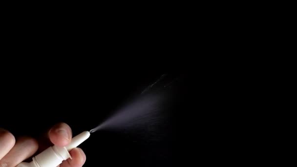 Nasal spray splashes slowmo — Stock Video