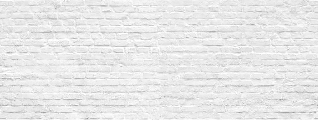 White brick wall background seamless pattern