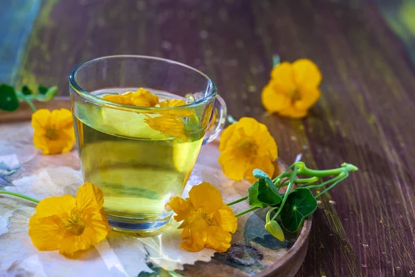 Pétalas de calêndula erva infusão officinalis Calêndula . — Fotografia de Stock