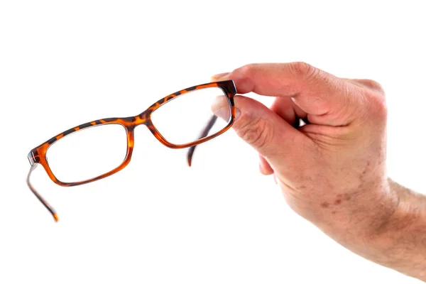 Szemüvegre vonatkozó javaslat átfókuszált látással rendelkező személy számára, látásjavulás. — Stock Fotó