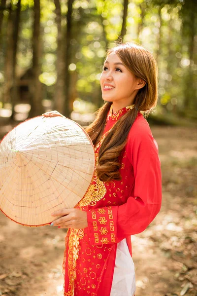 Asijské Ženy Šaty Tradiční Vietnamu — Stock fotografie