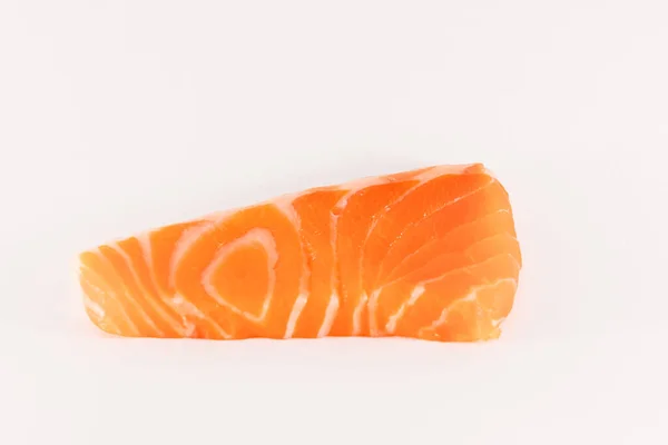 Salmon Fish Fresh Meat Slice Isolated White Background — Stock Photo, Image