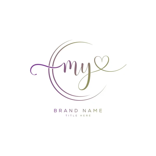 İlk harf logosu. El yazım logosu.