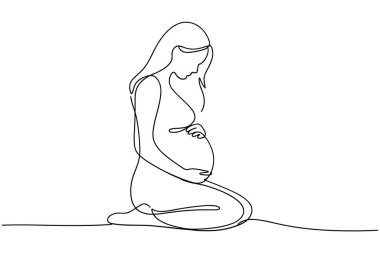 Devamlı çizimler hamile bir kadının diz çöküp nazikçe karnını tuttuğunu gösteriyor. Eserler minimalist, tek satırlık bir tarzda gerçekleştiriliyor. Vücudunun yumuşak kıvrımını ve doğmamış çocuğuna karşı olan koruyucu jesti vurguluyor..