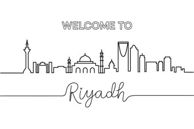 Riyad 'ın ufuk çizgisinin minimalist çizgisi üzerinde 