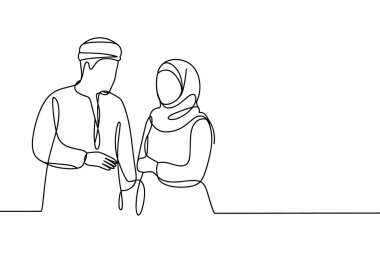 Müslüman Çiftler Tek Hat Minimum Vektör ResimleriComment