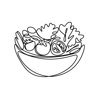 Taze Salata Kasesi En Az Sağlıklı Besin Vektörü İllüstrasyonu