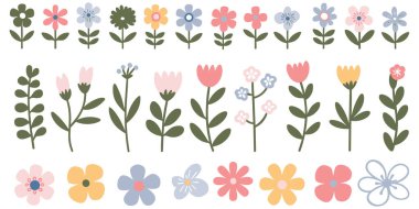 Beyaz arkaplanda çeşitli el çizimi çiçekler ve yapraklar içeren vektör çizimleri: çiçekler, çiçek, doğa, illüstrasyon, çizim, el çizimi, botanik, bahçe, bahar, yaz, bitkiler, yapraklar, saplar, yapraklar, yapraklar, yapraklar, yapraklar, yapraklar, yapraklar, yapraklar, yapraklar, yapraklar, yapraklar, yapraklar, taç yaprakları, tomurcuklar, pembe, b