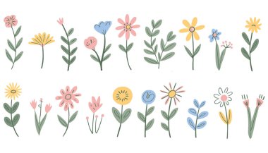 Yumuşak, pastel renklerde el yapımı çiçek ve yapraklar. Resimler basit ve büyüleyici, çeşitli çiçek türleri ve yapraklı dalları tasvir ediyorlar. Renk paleti hafif pembeler, sarılar, maviler ve yeşillikler içerir.