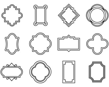 12 dekoratif çerçeve ve kenardan oluşan bir koleksiyon. Çerçeveler dörtgen folyo, dikdörtgen, elmas ve kalkan benzeri tasarımlar da dahil olmak üzere şekil ve stil olarak değişkenlik gösterir, bazıları yuvarlak köşeli veya katmanlı elementlere sahiptir. Üç dakika içinde hazır olurlar. 
