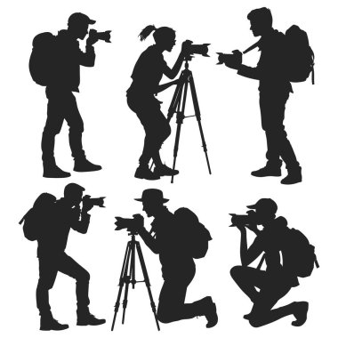 Uzman Fotoğrafçı Siluet Koleksiyonu ve Kamera Beyazda İzole Edildi