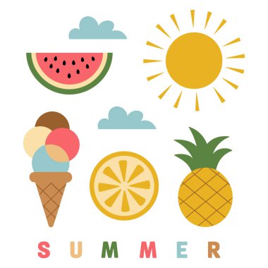 Yazı temsil eden renkli, düz tasarım çizimler koleksiyonu.