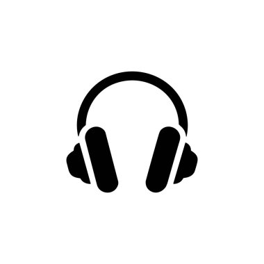 Beyaz Arkaplanda Siyah Kulaklık Simgesi Kulaklık, Ses, Müzik, Ses