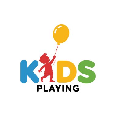  Çocuklar Çocuk ve Balon Çocuklarla Logo Oynuyor.