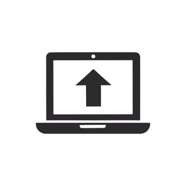 Okun ikon bilgisayarını yükleyen dizüstü bilgisayar.