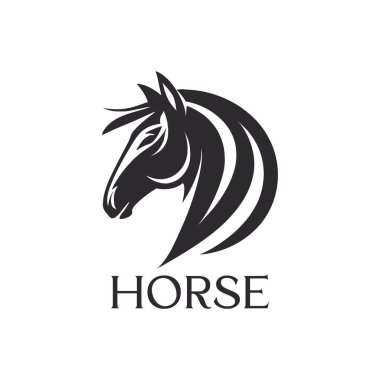  Biçimli At Başlı Logo Silueti Hayvanı.