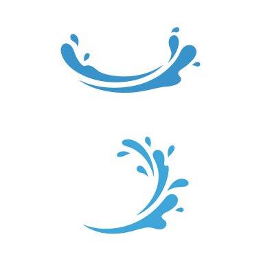 İki mavi su hareket halindeki sıvıya sıçrar.