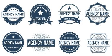 Antika ajans logosu koleksiyonu amblem mührü.