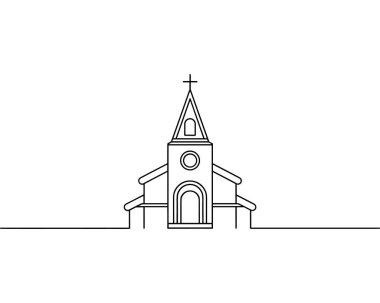 Kilise İnşaat Çizgisi Sanat Simgesi Mimari Dini.