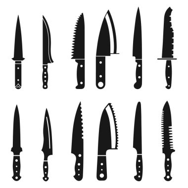 Kara Bıçak Siluetleri Koleksiyonu Mutfak Bıçakları.