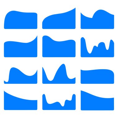 Mavi Dalga Şekilleri ve Şekilleri Koleksiyonu Anahtar sözcükler dalga, şekil, biçim, soyut, mavi, tasarım.