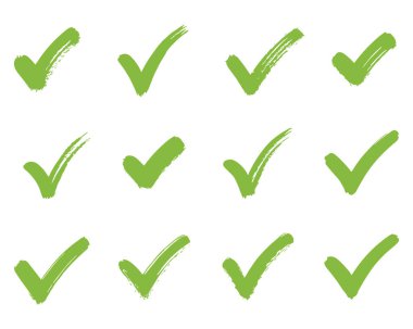 Oniki Yeşil El Çizim İşaretleri Anahtar sözcükleri işaretle, işaretle, kene, yeşil, fırçala